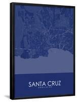 Santa Cruz, United States of America Blue Map-null-Framed Poster