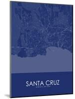 Santa Cruz, United States of America Blue Map-null-Mounted Poster