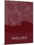 Santa Cruz, United States of America Red Map-null-Mounted Poster