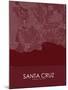 Santa Cruz, United States of America Red Map-null-Mounted Poster