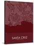 Santa Cruz, United States of America Red Map-null-Stretched Canvas