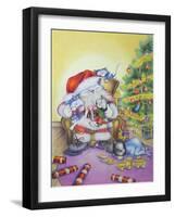 Santa-Cuddles-Cindy Wider-Framed Giclee Print