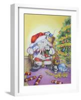 Santa-Cuddles-Cindy Wider-Framed Giclee Print