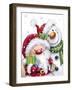 Santa Cuddling Snowman-MAKIKO-Framed Giclee Print