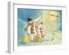 Santa Delivering Presents to the Snow Family-David Cooke-Framed Giclee Print