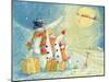 Santa Delivering Presents to the Snow Family-David Cooke-Mounted Giclee Print