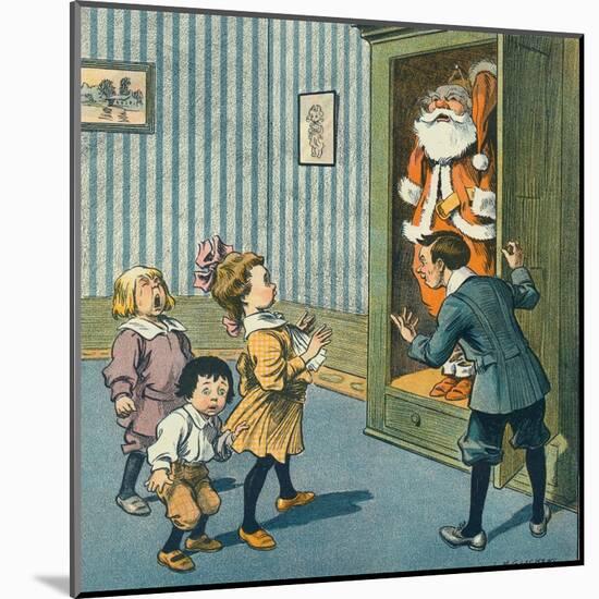 Santa Discovered in the Closet-Louis M. Glackens-Mounted Art Print