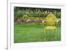 Santa Fe Flower Garden with Vintage Yellow Chair-null-Framed Photo
