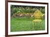 Santa Fe Flower Garden with Vintage Yellow Chair-null-Framed Photo