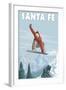 Santa Fe, New Mexico - Jumping Snowboarder-Lantern Press-Framed Art Print