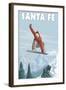 Santa Fe, New Mexico - Jumping Snowboarder-Lantern Press-Framed Art Print