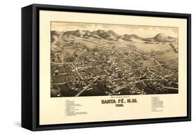 Santa Fe, New Mexico - Panoramic Map-Lantern Press-Framed Stretched Canvas