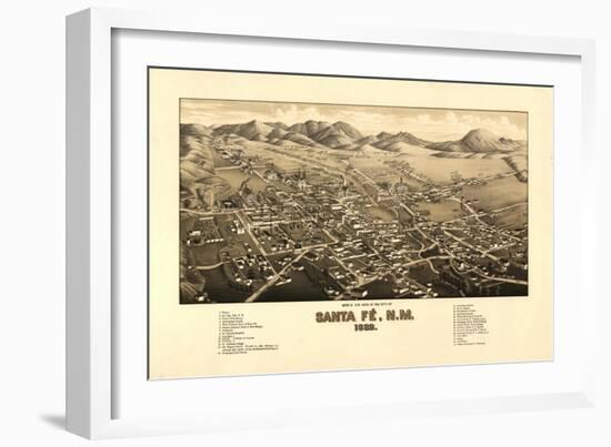 Santa Fe, New Mexico - Panoramic Map-Lantern Press-Framed Art Print