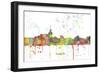 Santa Fe New Mexico Skyline MCLR 1-Marlene Watson-Framed Giclee Print