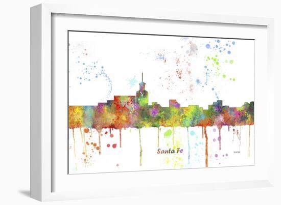 Santa Fe New Mexico Skyline MCLR 1-Marlene Watson-Framed Giclee Print