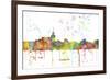 Santa Fe New Mexico Skyline MCLR 1-Marlene Watson-Framed Giclee Print