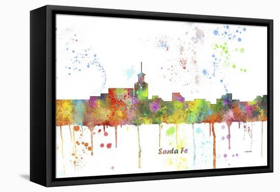 Santa Fe New Mexico Skyline MCLR 1-Marlene Watson-Framed Stretched Canvas