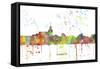 Santa Fe New Mexico Skyline MCLR 1-Marlene Watson-Framed Stretched Canvas