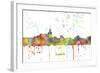 Santa Fe New Mexico Skyline MCLR 1-Marlene Watson-Framed Giclee Print