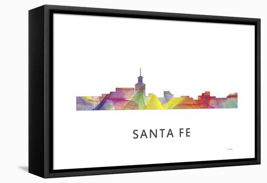 Santa Fe New Mexico Skyline-Marlene Watson-Framed Stretched Canvas