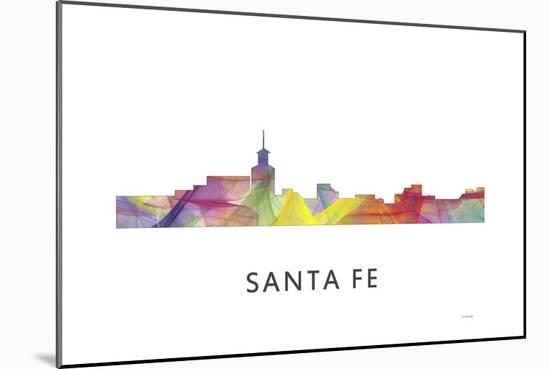 Santa Fe New Mexico Skyline-Marlene Watson-Mounted Giclee Print