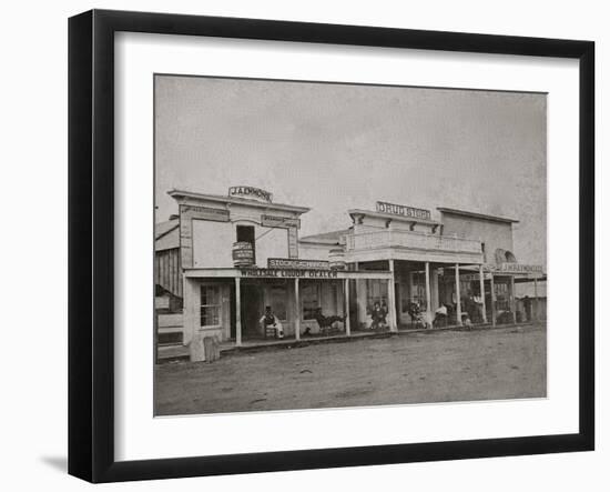 Santa Fe, New Mexico Territory Street Scene-D.B. Chase-Framed Art Print