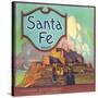 Santa Fe Orange Label - Redlands, CA-Lantern Press-Stretched Canvas