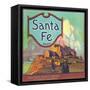 Santa Fe Orange Label - Redlands, CA-Lantern Press-Framed Stretched Canvas