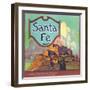 Santa Fe Orange Label - Redlands, CA-Lantern Press-Framed Art Print