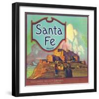 Santa Fe Orange Label - Redlands, CA-Lantern Press-Framed Art Print