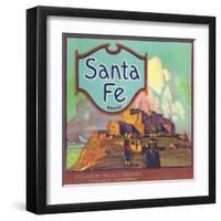 Santa Fe Orange Label - Redlands, CA-Lantern Press-Framed Art Print