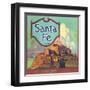 Santa Fe Orange Label - Redlands, CA-Lantern Press-Framed Art Print