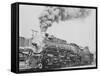 Santa Fe Railroad Steam Engine-null-Framed Stretched Canvas