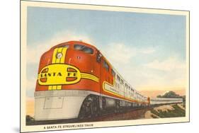 Santa Fe Streamlined Train-null-Mounted Art Print