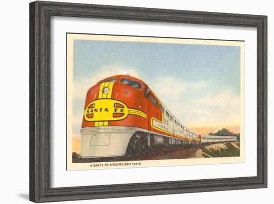 Santa Fe Streamlined Train-null-Framed Art Print