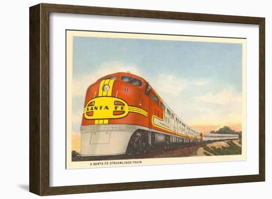 Santa Fe Streamlined Train-null-Framed Art Print