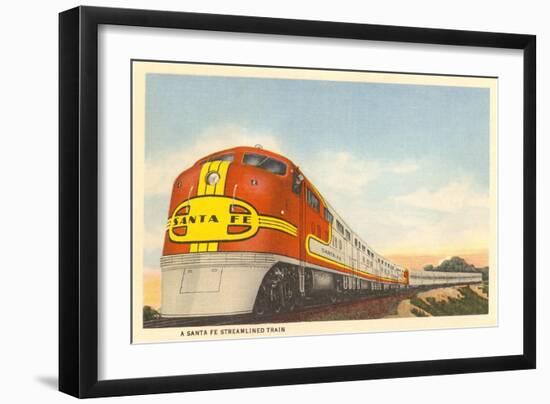 Santa Fe Streamlined Train-null-Framed Art Print