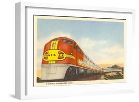 Santa Fe Streamlined Train-null-Framed Art Print