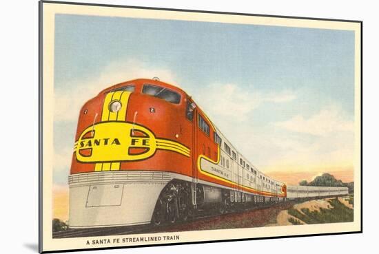 Santa Fe Streamlined Train-null-Mounted Art Print