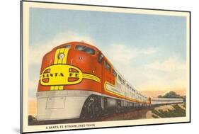 Santa Fe Streamlined Train-null-Mounted Art Print