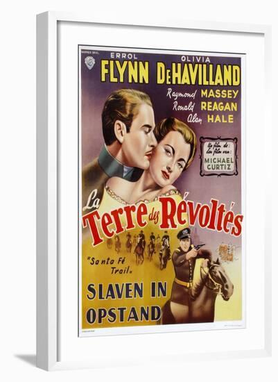 Santa Fe Trail, Belgian Movie Poster, 1940-null-Framed Art Print