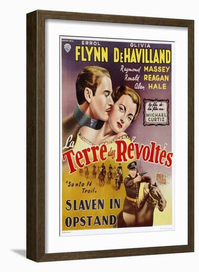 Santa Fe Trail, Belgian Movie Poster, 1940-null-Framed Art Print