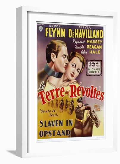 Santa Fe Trail, Belgian Movie Poster, 1940-null-Framed Art Print