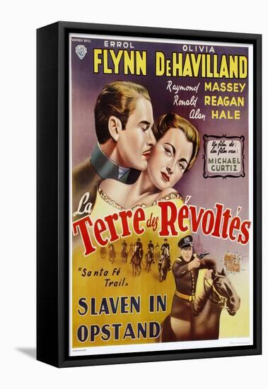Santa Fe Trail, Belgian Movie Poster, 1940-null-Framed Stretched Canvas