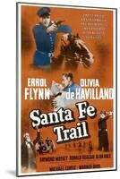 Santa Fe Trail, Errol Flynn, (Poster), 1940-null-Mounted Art Print