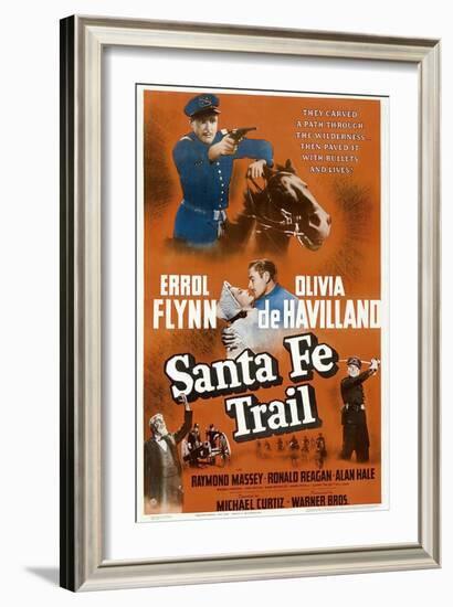 Santa Fe Trail, Errol Flynn, (Poster), 1940-null-Framed Art Print