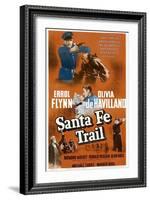 Santa Fe Trail, Errol Flynn, (Poster), 1940-null-Framed Art Print