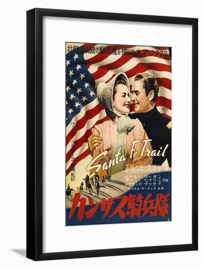 Santa Fe Trail, Japanese Movie Poster, 1940-null-Framed Art Print