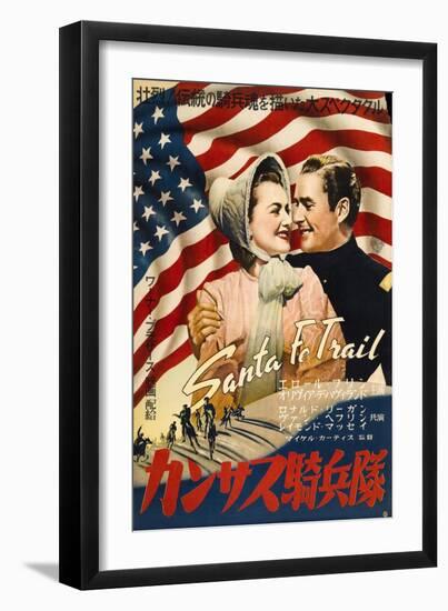 Santa Fe Trail, Japanese Movie Poster, 1940-null-Framed Art Print