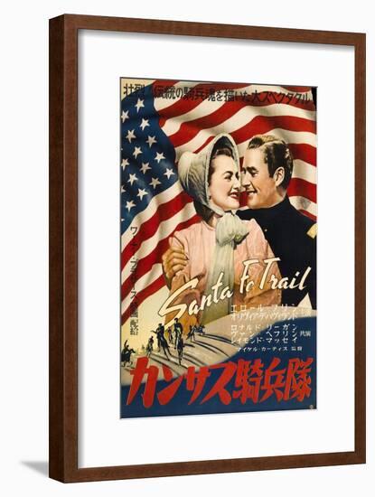 Santa Fe Trail, Japanese Movie Poster, 1940-null-Framed Art Print